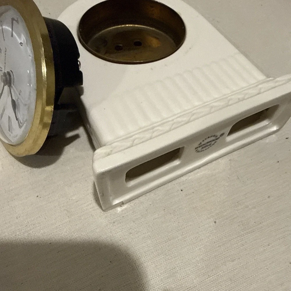Wedgwood Edme Bone China Dome Clock Etruria Barlaston Porcelain Vintage Beige